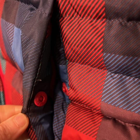 Lands' End Red/Blue Plaid 600 Down Insulated FullZip Puffer Vest Women’s Large - Picture 4 of 11